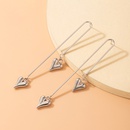 simple fashion long tassel geometric asymmetric heartshaped earringspicture8