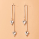 simple fashion long tassel geometric asymmetric heartshaped earringspicture9