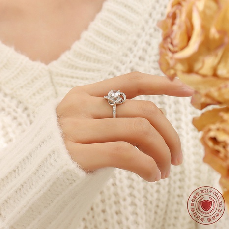 anillo de acero de titanio con incrustaciones de circonio clásico geométrico de moda's discount tags