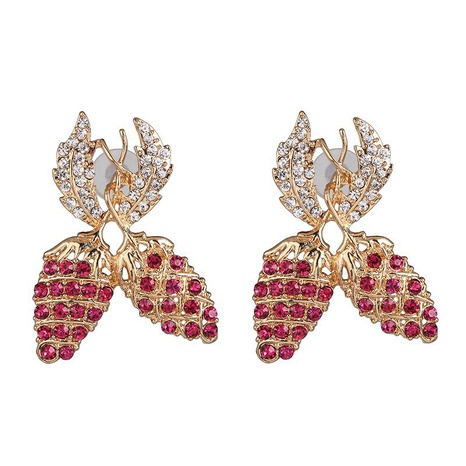 fashion inlaid rhinestone exaggerated fruit stud earrings's discount tags