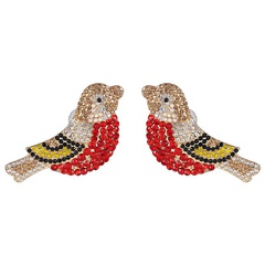 vintage jewelry retro rhinestone-studded bird earrings