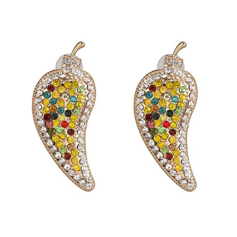 creative jewelry inlaid rhinestone exaggerated small pepper vegetable earrings's discount tags