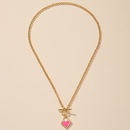 European and American fashion OT buckle pendant drip glaze heart necklacepicture6