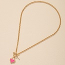 European and American fashion OT buckle pendant drip glaze heart necklacepicture7