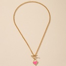 European and American fashion OT buckle pendant drip glaze heart necklacepicture9