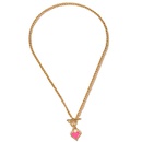 European and American fashion OT buckle pendant drip glaze heart necklacepicture10