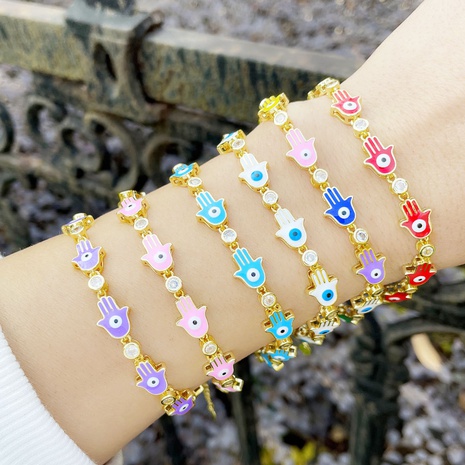 fashion bohemian color bracelet creative palm demon eye bracelet's discount tags