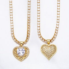 nouveau collier simple collier pendentif en zircon creux en forme de coeur