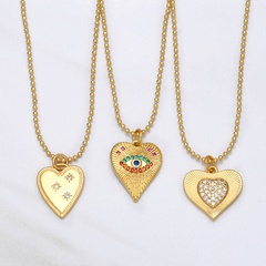 European and American Creative Devil Eyes Heart Pendant Necklace