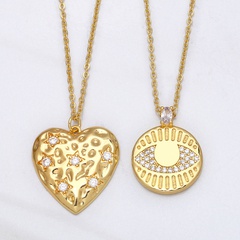European and American hip hop heart necklace devil eye sweater chain