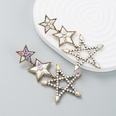 European and American fashion alloy color rhinestone earrings pentagonal star earringspicture12