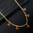 simple multicolor fruit banana pineapple shape copper enamel pendant necklacepicture17