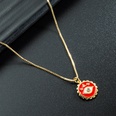 European and American demon eye round pendant necklace copper enamel clavicle chainpicture13