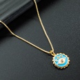 European and American demon eye round pendant necklace copper enamel clavicle chainpicture14