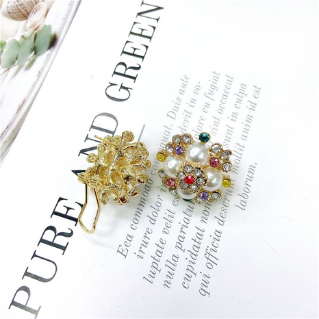 vintage rhinestone-studded pearl earrings new trendy flower earrings NHDOU578729's discount tags