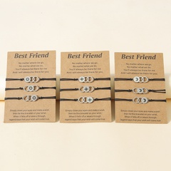 New Good Friend Card Bracelet Stainless Steel Sun Moon Star Laser Circle Weaving Bracelet