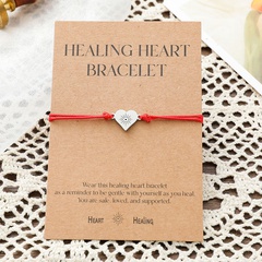 Healing Heart Bracelet European and American Stainless Steel Wax Wire Braided Bracelet