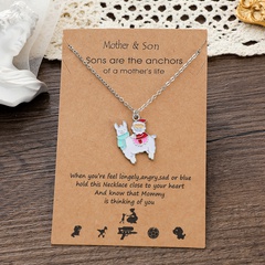 New Christmas Alpaca Santa Claus dripping oil necklace Personalized alloy Christmas jewelry