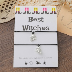 Nueva pulsera de Halloween Pulsera de tarjeta de bruja de aleación de las mejores brujas de Europa y América
