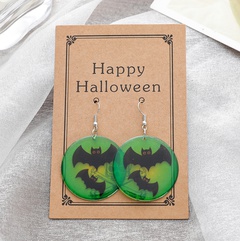 new Halloween acrylic sheet spider bat print ear jewelry
