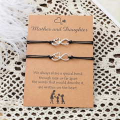 new mother-daughter parent-child card bracelet 8-character alloy love woven bracelet 2-piece set