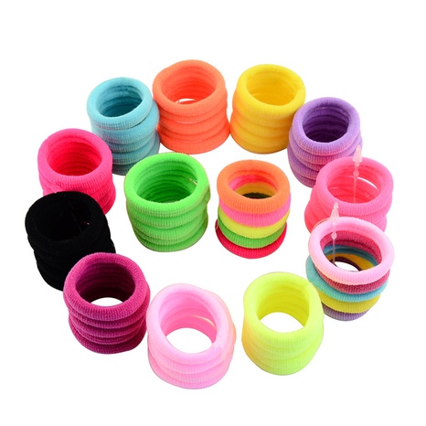 Fashion seamless fluorescent color rubber band Korean high elasticity hair rope's discount tags