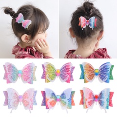 Mode Farbverlauf Bogen Haarnadel Kinder Pailletten Schmetterling Haarschmuck