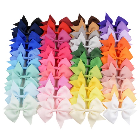 fashion 40-color solid color bow ribbed ribbon fishtail hairpin hair accessory  NHYLX578983's discount tags