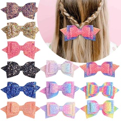 European and American new children's bow hairpin sequins gradient hairpin