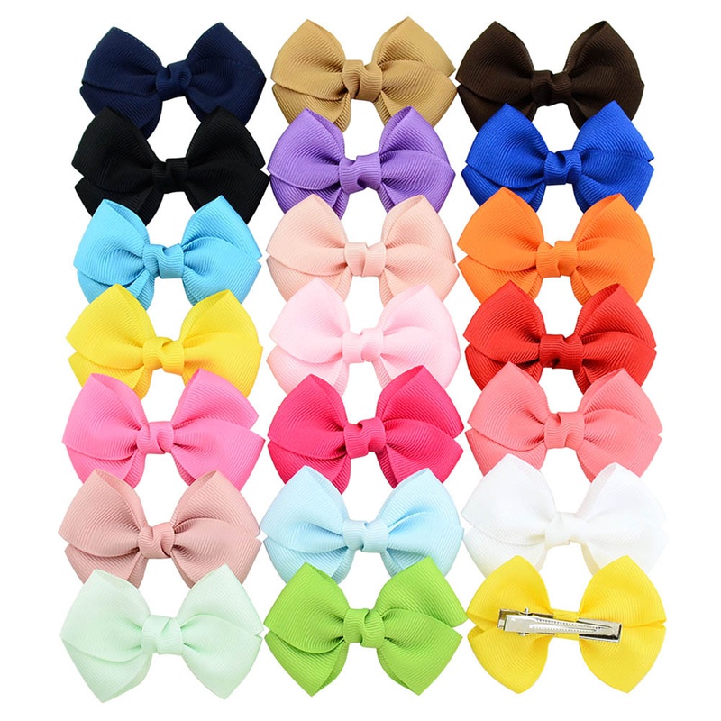 Fashion childrens bow hairpin headdress solid color flower multicolor hairpin  NHYLX579100