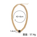 Titanium steel thick chain necklace dripping oil black square clavicle chain necklacepicture9