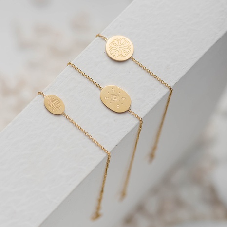 nouveau style pièce de monnaie en acier inoxydable braceletfashion modèle femme bijoux en gros's discount tags