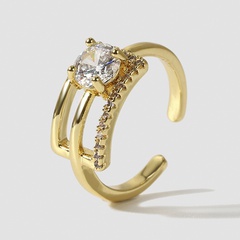Fashion copper inlaid zirconium ring creative ring wholesale