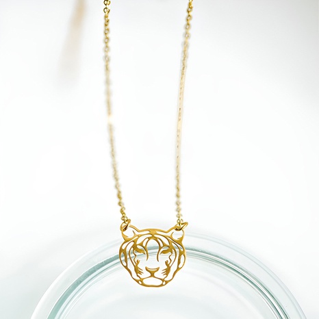 Fashion hollow tiger necklace titanium steel necklace wholesale's discount tags