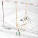 Fashion blue eye pendant clavicle chain female long stainless steel necklacepicture11