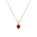 collier simple en pierre gemme de tournesol ovale rouge rubis rouge et zirconpicture12