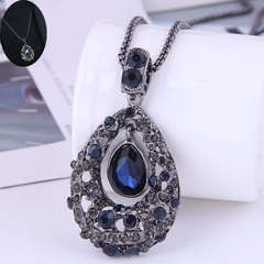 exquisite fashion metal Retro Flash Diamond Water Drop necklace