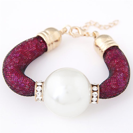 pulsera exagerada de temperamento brillante de perlas grandes elegantes simples de moda's discount tags