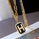 European and American fashion letter stainless steel necklace long personality necklacepicture2