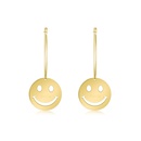 classic titanium steel hollow smiley face big round geometric earringspicture12