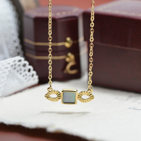 Fashion new natural stone necklace women's simple alloy necklace wholesale's discount tags