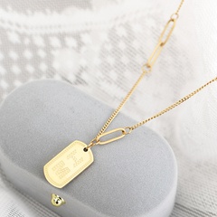 M letter tag female stainless steel clavicle chain niche necklace