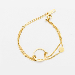 nuevo anillo simple de doble capa de oro de 14 quilates pulsera de cadena de acero inoxidable al por mayor