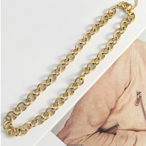 Collar De Cobre Chapado En Oro De 14 Quilates De Moda Simple Gruesa's discount tags