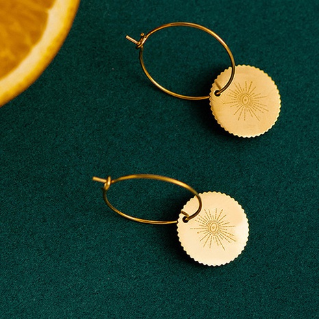 fashion circle-shaped awn star stainless steel fashion geometric earrings NHWC579423's discount tags