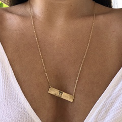 rectangular pendant necklace lady creative personality clavicle chain