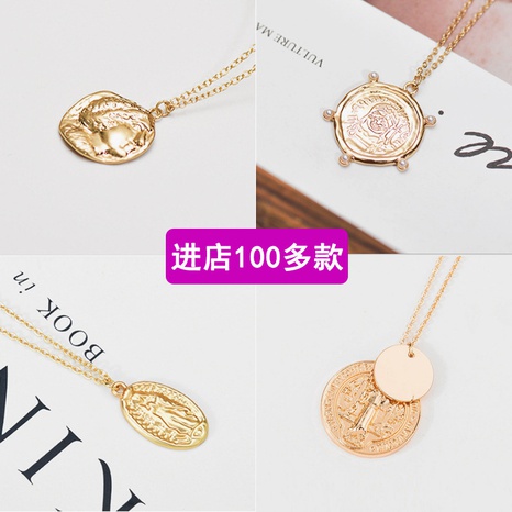 Coin Pendant Fashion Popular Clavicle Chain pearl necklace's discount tags