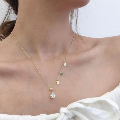 princess titanium steel fairy necklace diamond clavicle chain NHWC579435's discount tags