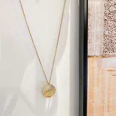 shell pattern classic O chain disc stainless steel clavicle chain