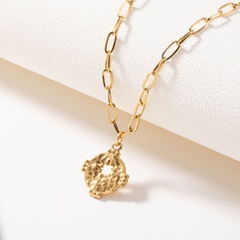 gold irregular shape pendant clavicle chain titanium steel necklace